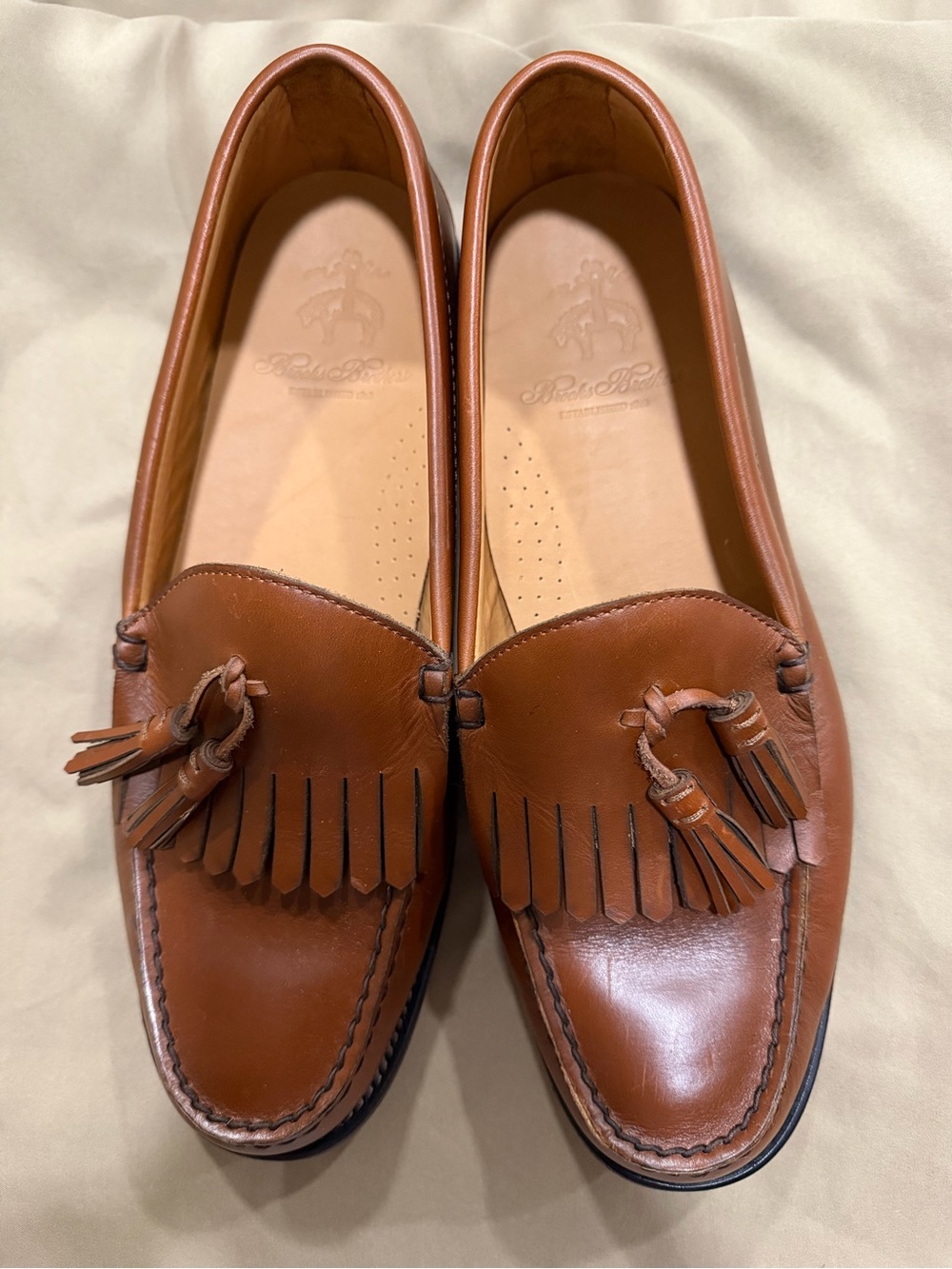 Brooks Brothers Brown Leather Tassel & Fringe Loafers